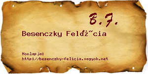 Besenczky Felícia névjegykártya